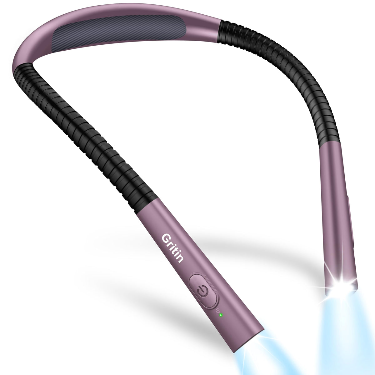 Gritin Book Light, Eye Caring 4-Color&5-Brightness Neck Light Reading Lamp
