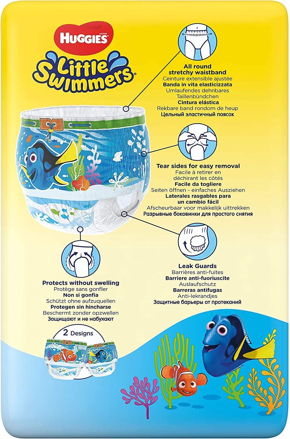 Huggies Little Swimmers, Swim Nappies, Size 5-6 - 33 Pants - Maximum Protection Swimming Nappies with Leak Guards - All-Round Stretchy Waistband