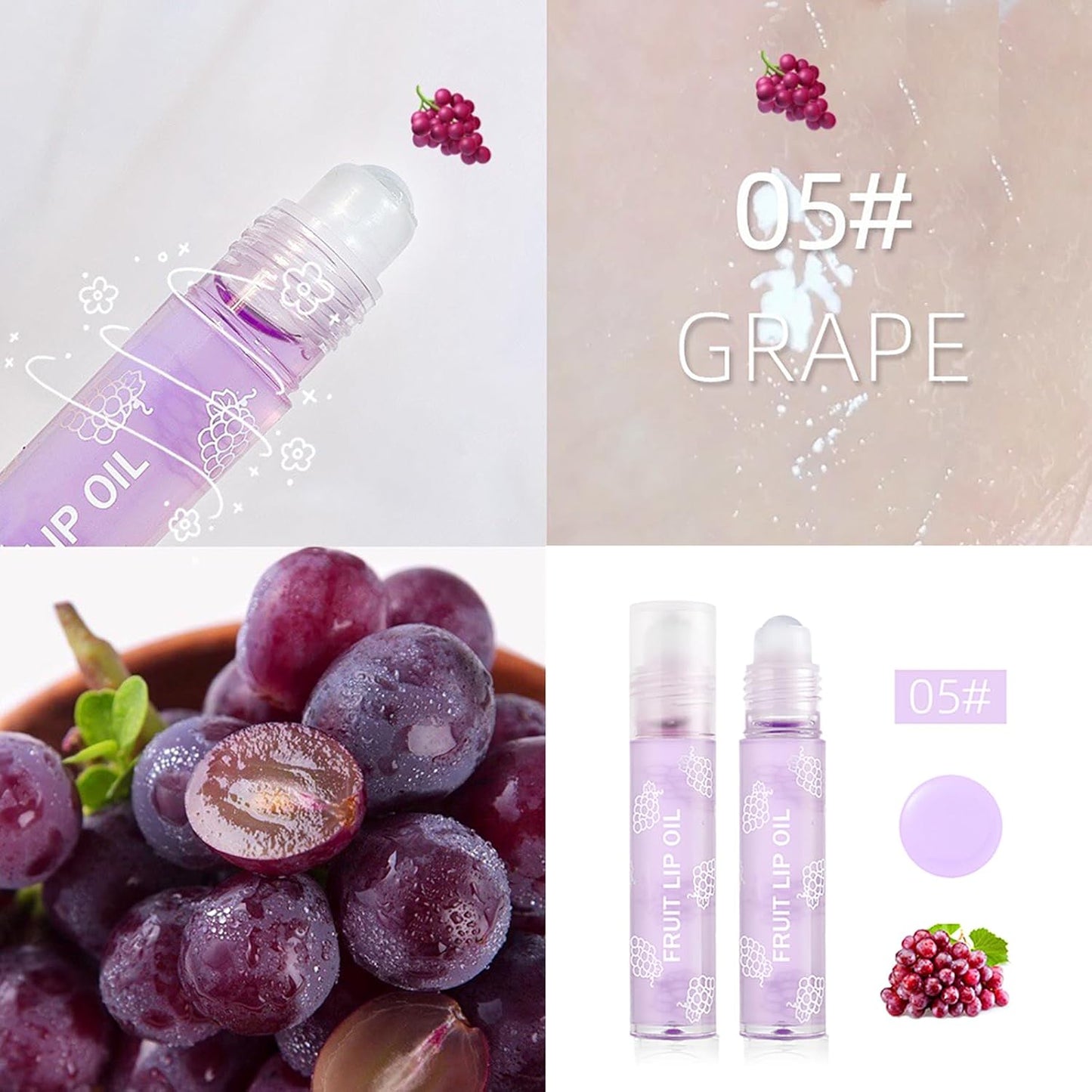 Girls Roll On Lip Gloss Set with Case, 4 Pcs Glossy Lip Make up for Kids and Teens Fruity Flavors, Kid Friendly, Party Gift, Best Friends