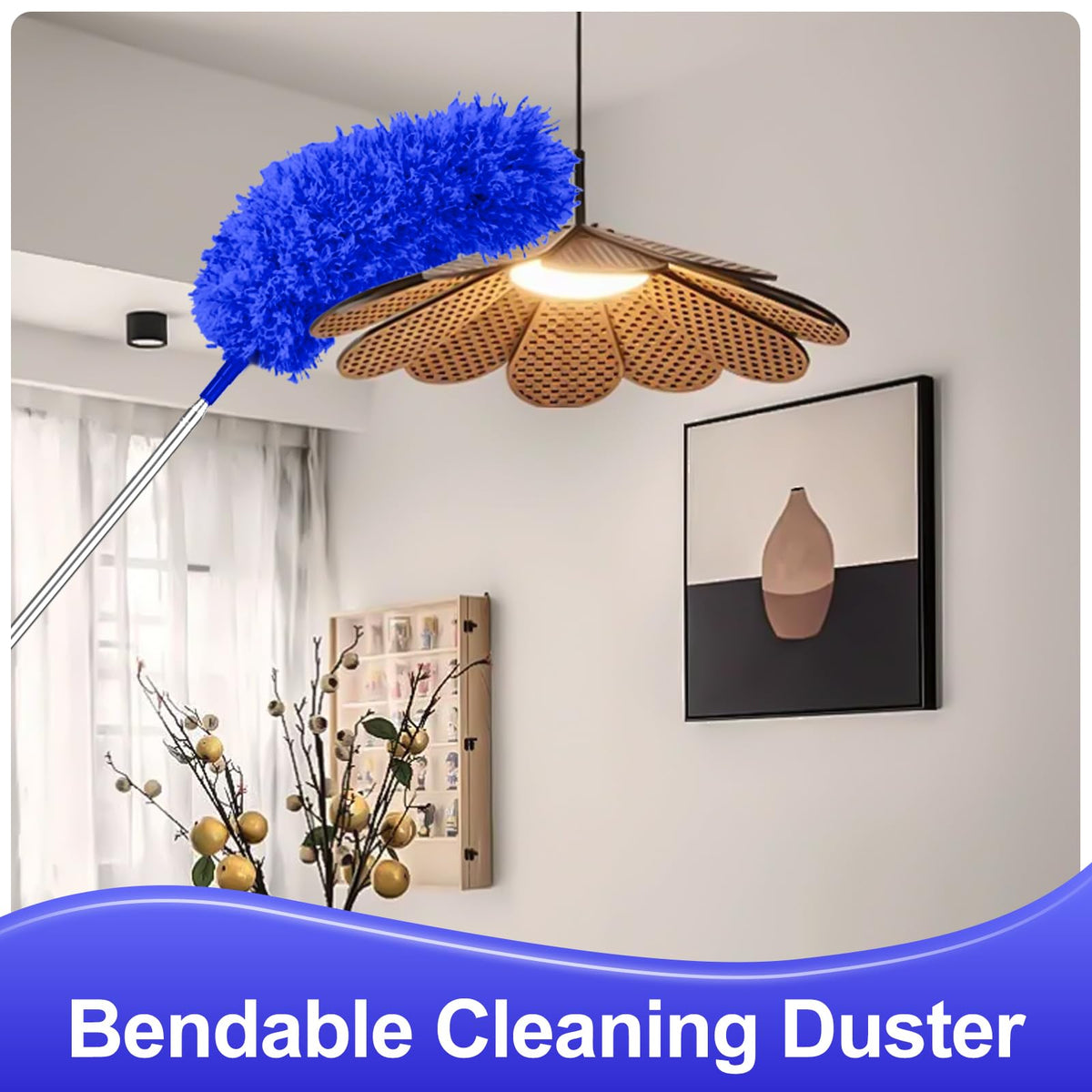 Fogray 2026 Upgraded 240cm Extendable Feather Duster with Soft Silicone Cap