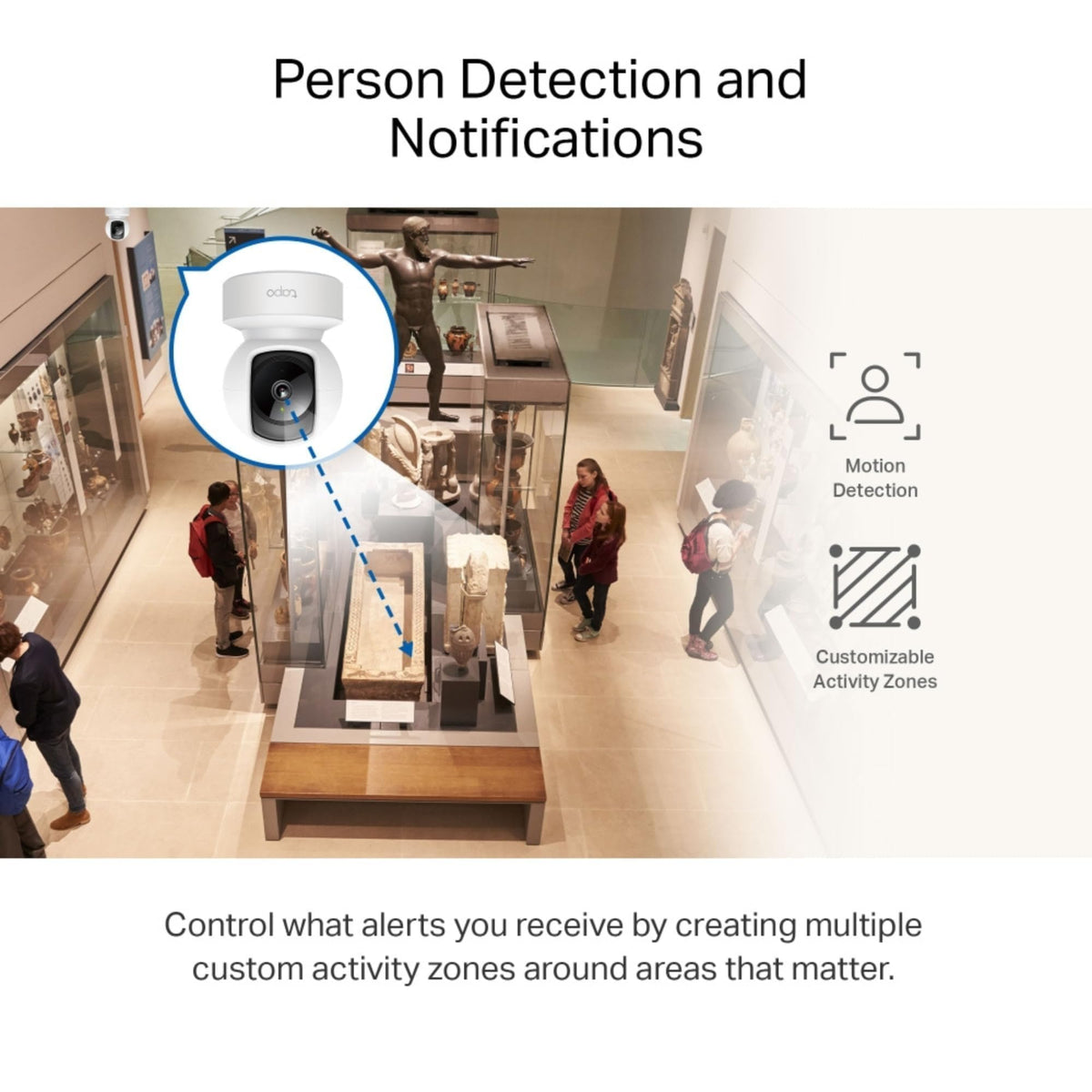 Tapo TP-Link 2K Pan Tilt Security Camera for Baby Monitor, Dog Camera w/Motion Detection, 2-Way Audio Siren, Night Vision, Cloud &SD Card Storage (Up to 256 GB), Works with Alexa & Google Home (C210)