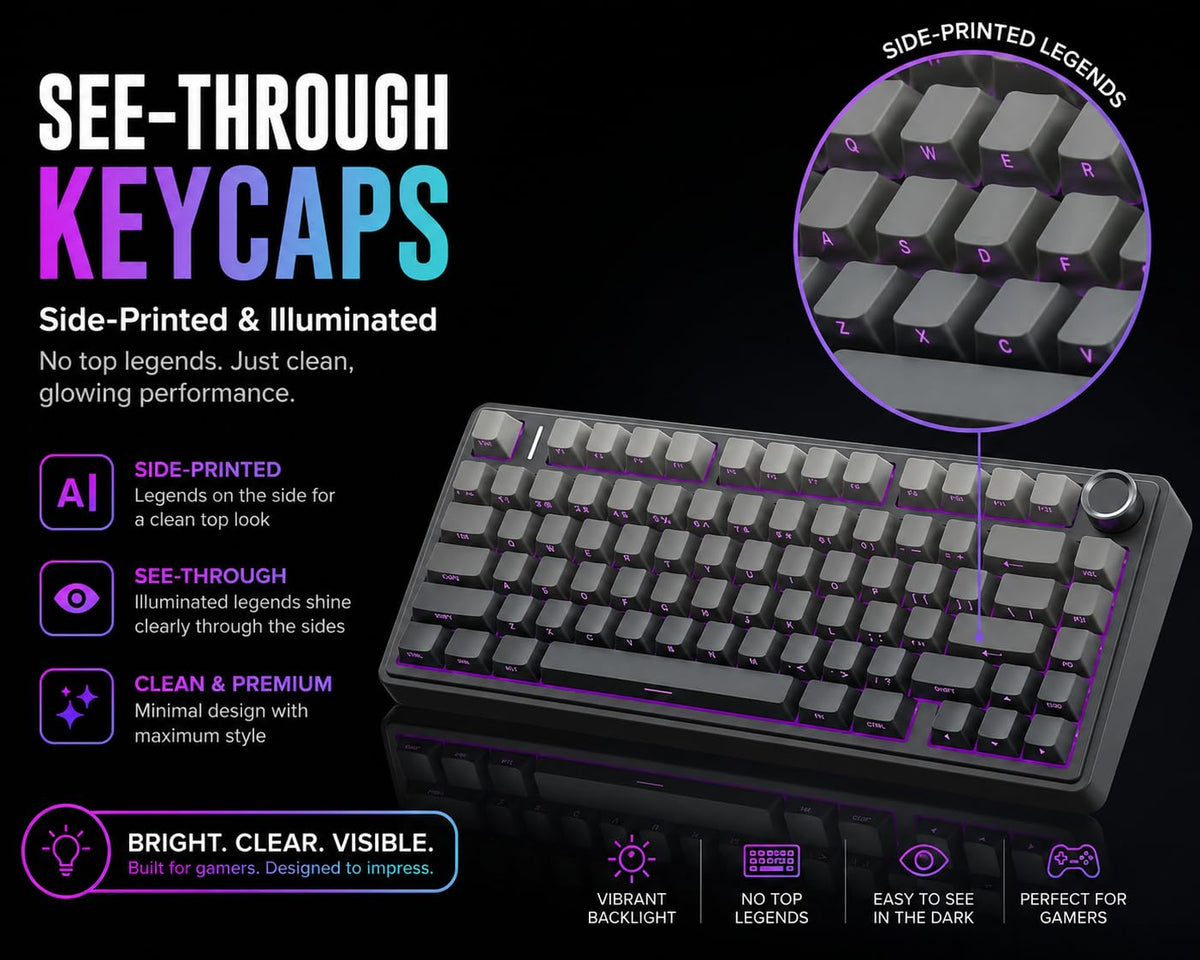 AULA F75 75% Wireless Mechanical Keyboard,2.4Ghz/Type-C/BT5.0 Gaming Keyboards,Advanced Structure,RGB Backlight,Hot Swappable Custom Keyboard for PC/Mac (Cool Black)
