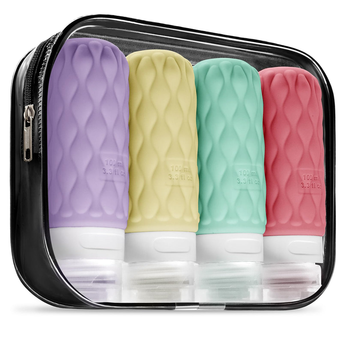 100ml Silicone Travel Bottles for Toiletries for Shampoo and Conditioner