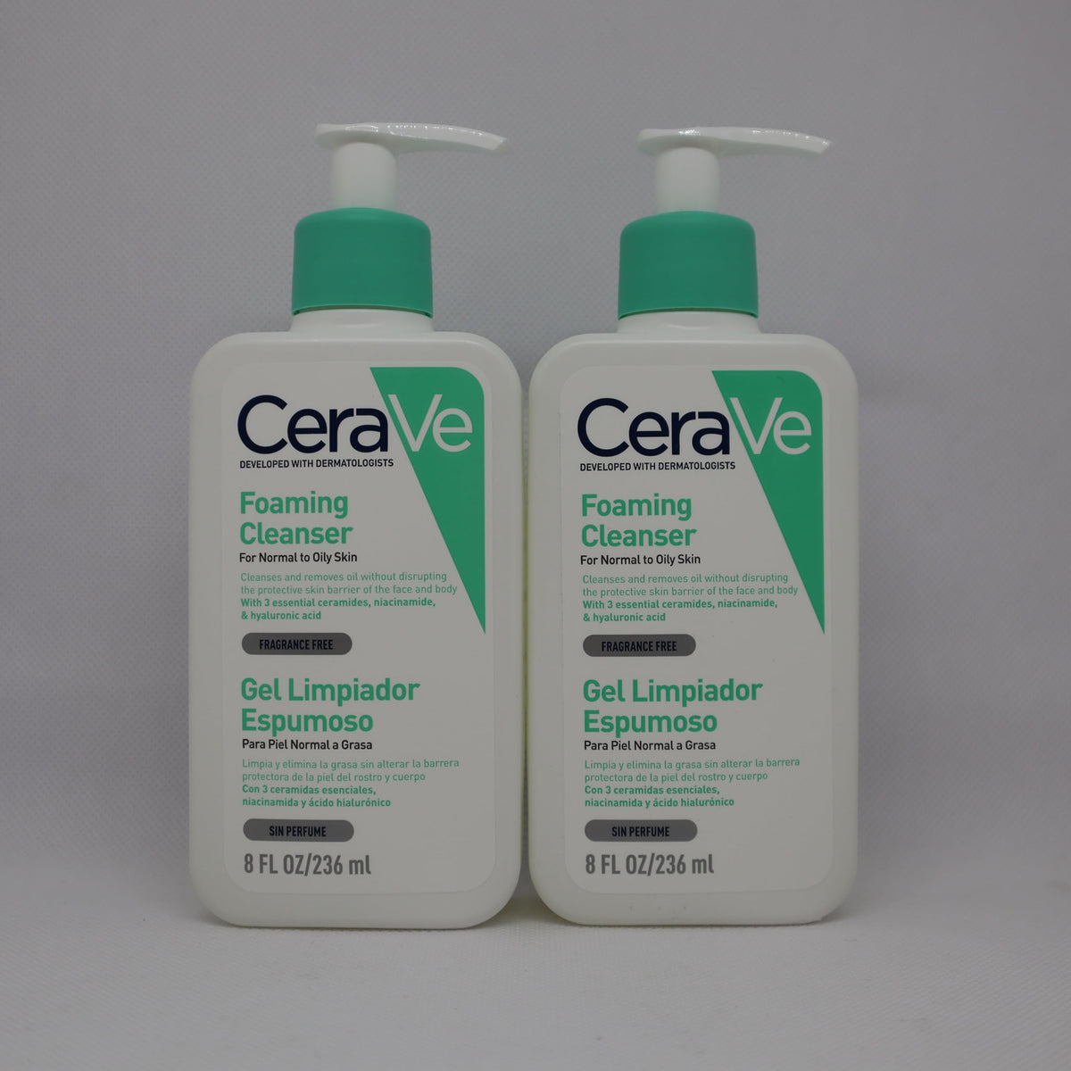 CeraVe Foaming Cleanser for Normal to Oily Skin with Niacinamide & 3 Essential Ceramides, Developed with Dermatologists, Gently Cleanses & Removes Excess Oil, Fragrance-Free