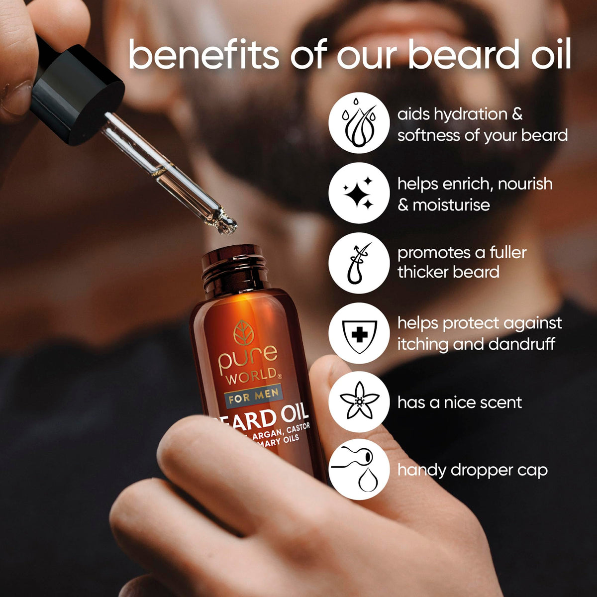 Pure World Natural Castor Oil 250ML Cold & Freshly Pressed 100% Pure and Undiluted Hexane Free Nourish Your Skin and Hair Eyebrows, Nails, Beard, Hair, Eyelash Growth Food Grade