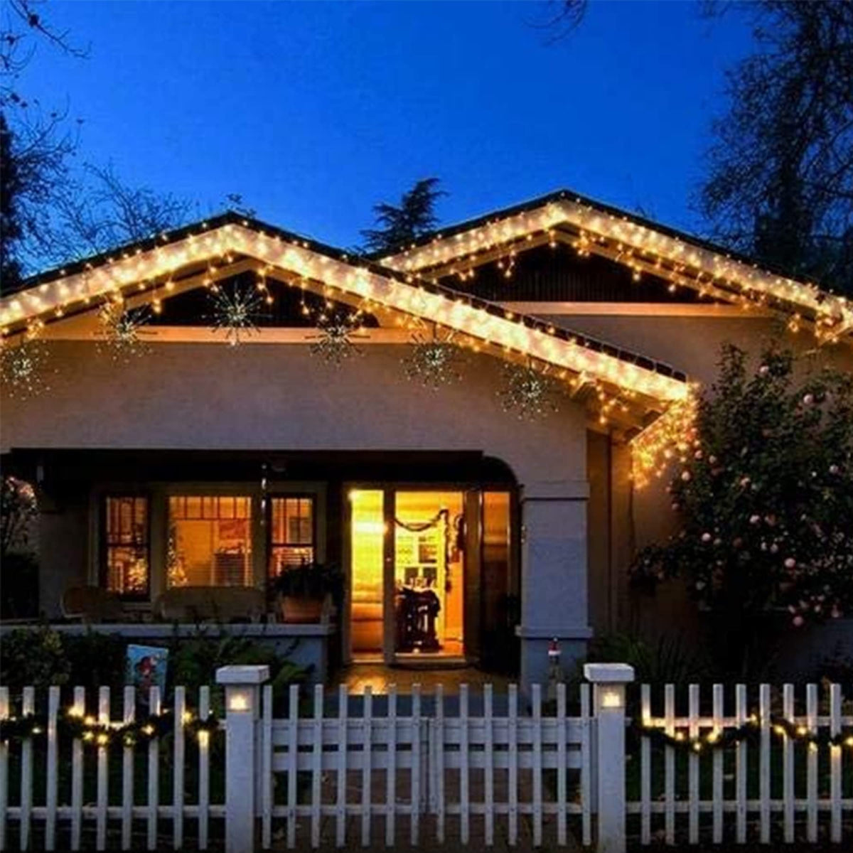 Lezonic 2Pack Solar String Lights Waterproof,12M/40Ft 120LED Garden Lights