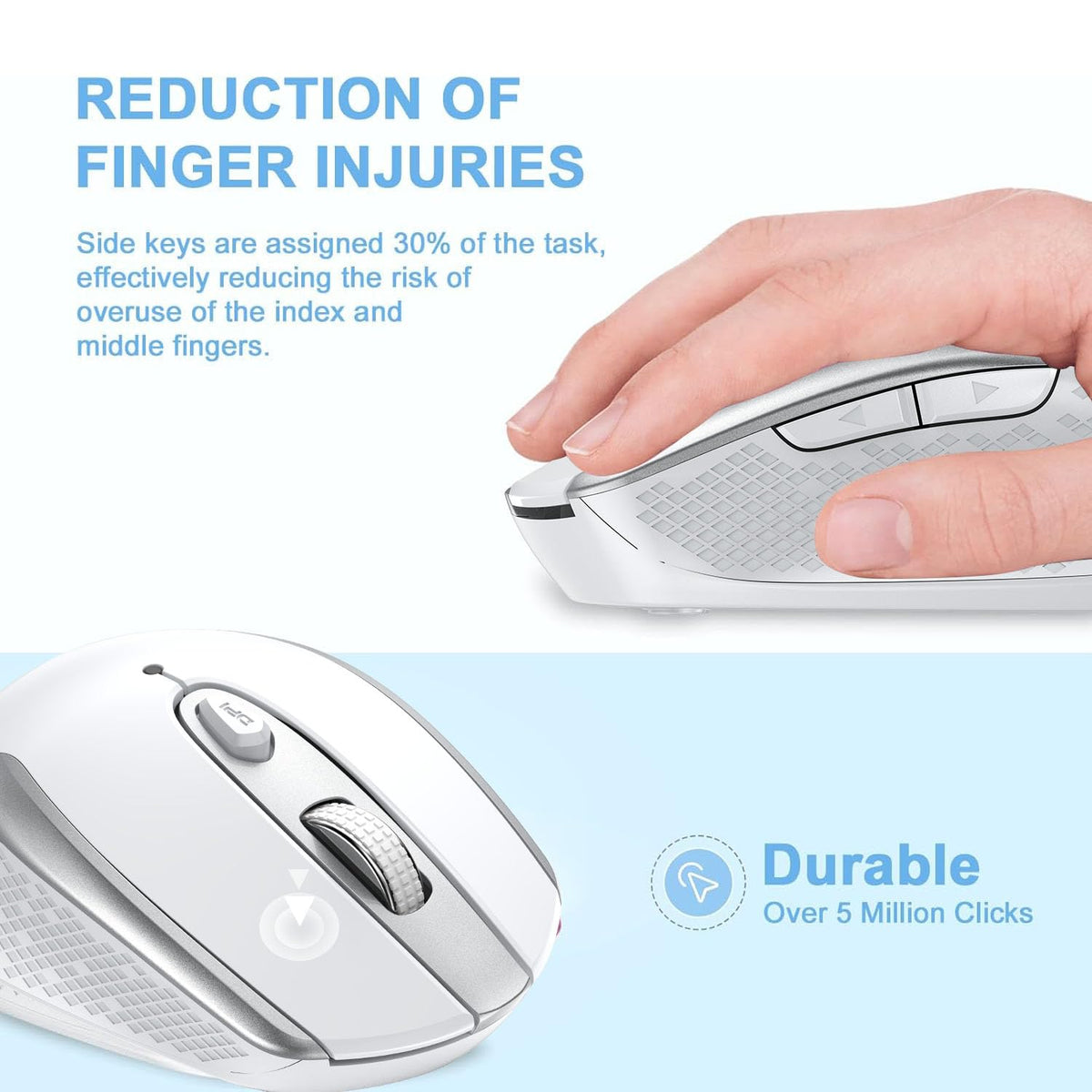 cimetech Wireless Mouse for Laptop, Portable Slim Silent Design for Left & Right Hand Users, Storable Nano Receiver, 800-1600 DPI, 2.4G Compact Computer Mice for MacBook, PC, Windows, Chromebook