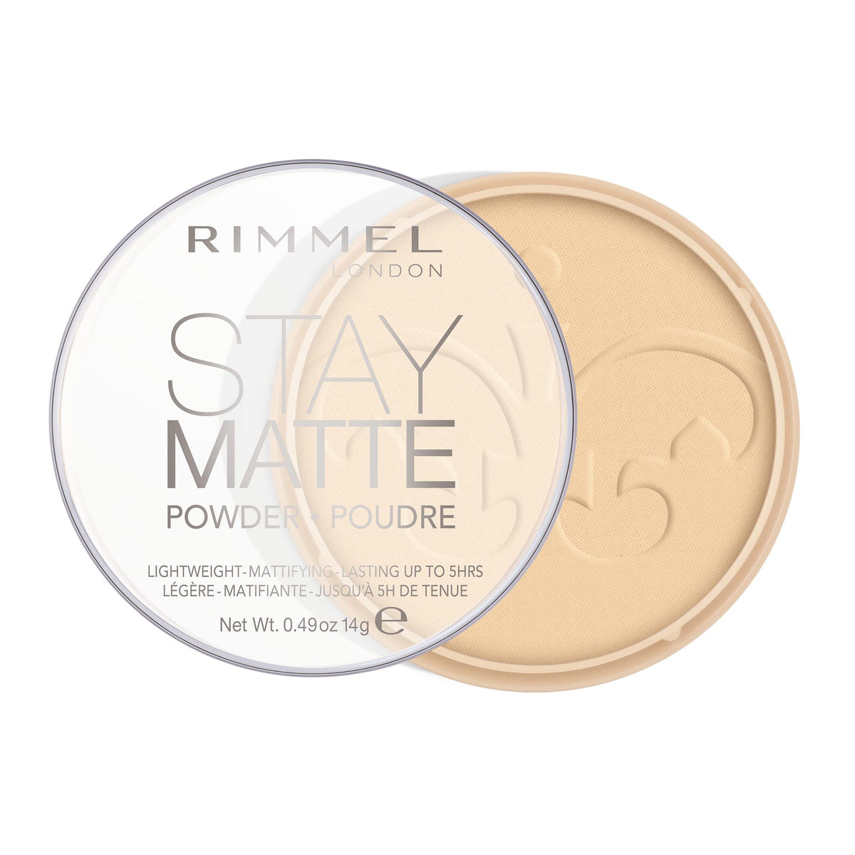 RIMMEL LONDON - Stay Matte Pressed Powder - Lightweight, Oil Absorbing, Smooth Non-Powdery Texture, Lasting Up To 5hrs - For All Skin Types - Dermatologically Tested - Transparent - 14g