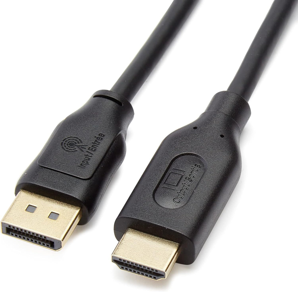 Amazon Basics DisplayPort to HDMI Display Cable, Uni-Directional, 4k@30Hz, 1920x1200, 1080p, Gold-Plated Computer Monitor Projector Plugs, 6 foot - Pack of 10, Black