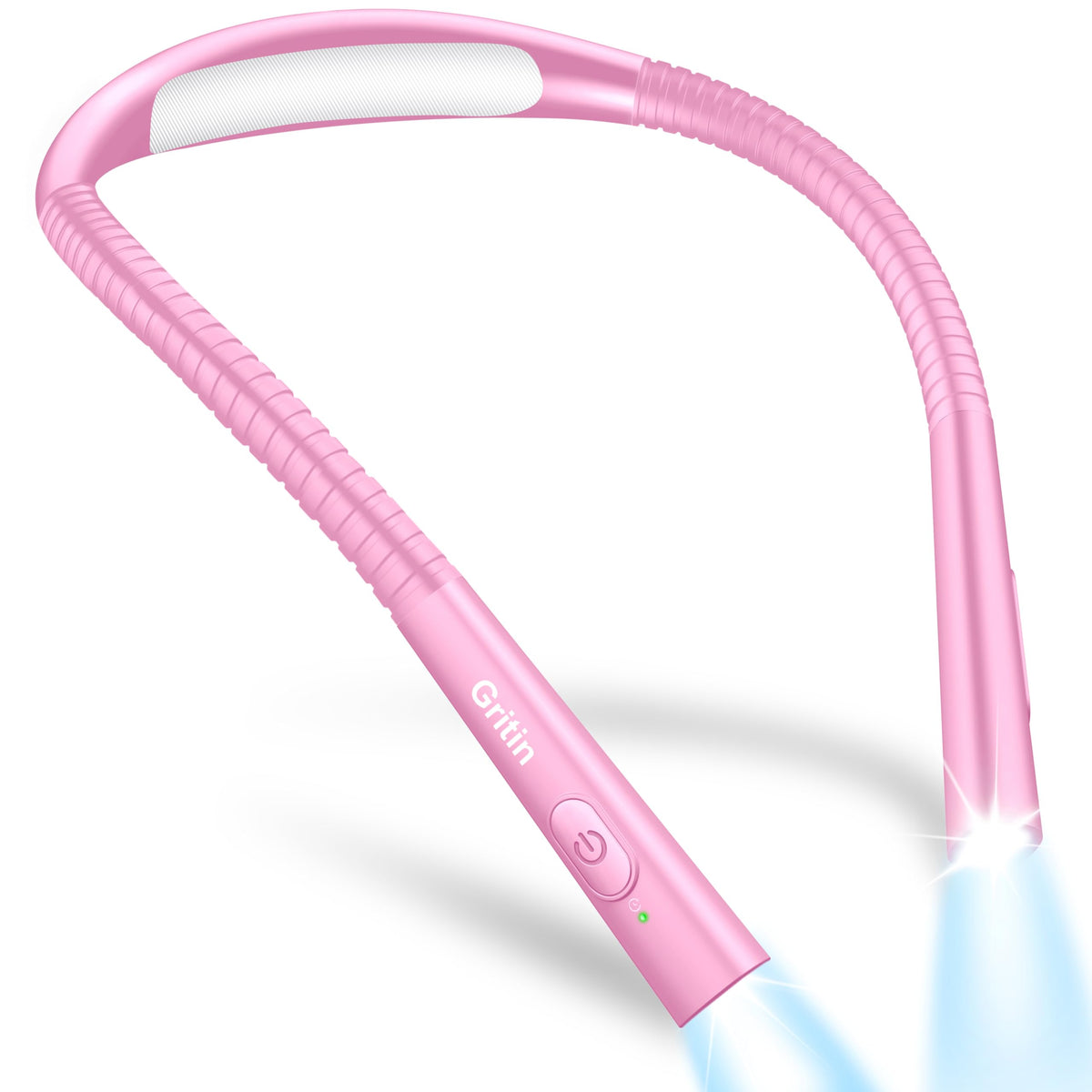 Gritin Book Light, Eye Caring 4-Color&5-Brightness Neck Light Reading Lamp