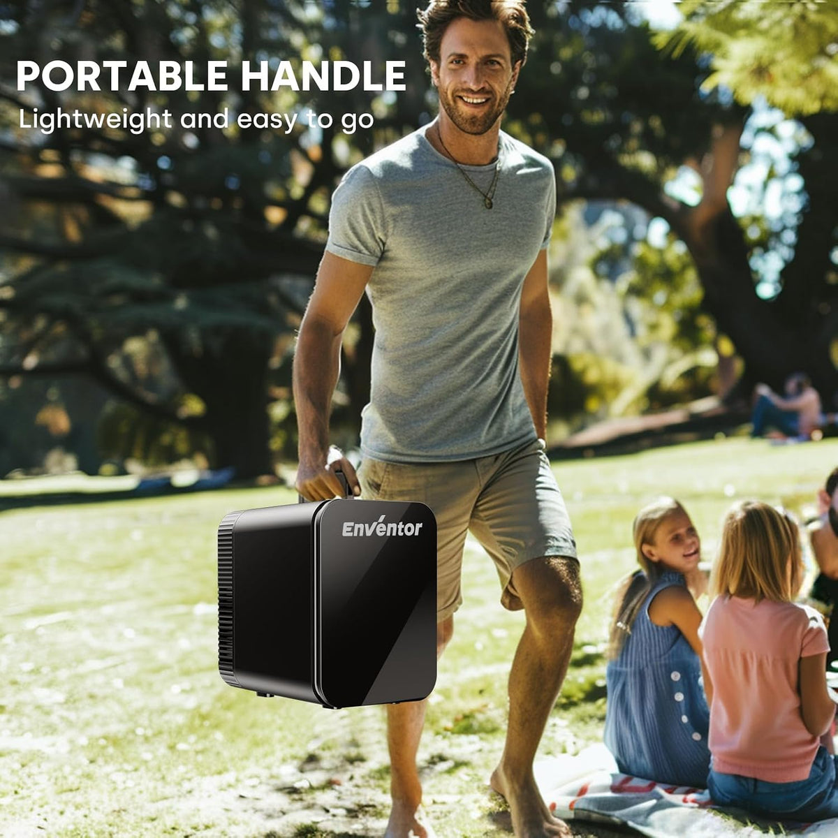 Enventor Mini Fridge 4 Litre/ 6 Can, Portable Cooler and Warmer, AC+12V DC