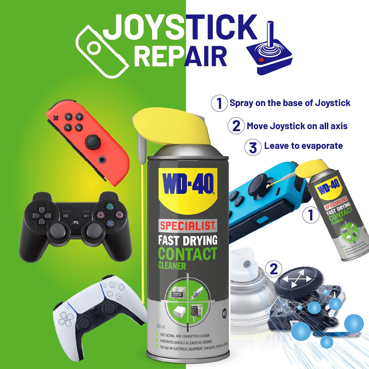 WD-40 Specialist Electrical Contact Cleaner Spray, Residue-Free - 400ml