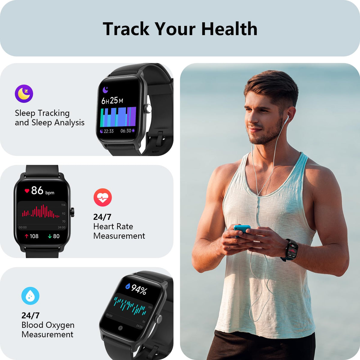 Smart Watch for Women, Answer/Make Calls, Alexa Built-in, [1.8"HD Screen] Smart Watches for Women iPhone/Samsung/Android, Fitness Watch with Heart Rate Sleep SpO2 Monitor,IP68 Waterproof, 100+ Sports