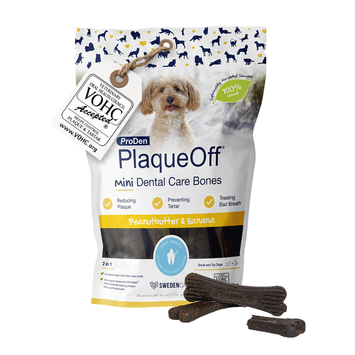 ProDen PlaqueOff 13 Dental Bones for Medium & Large Dogs, Chicken & Pumpkin