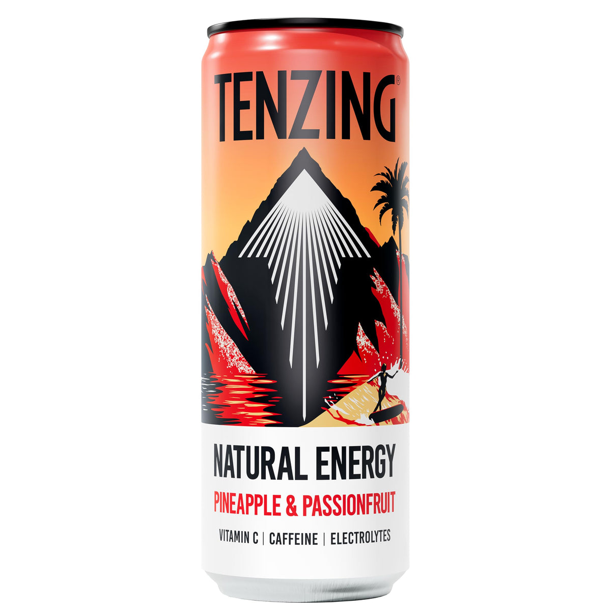 TENZING Natural Energy Drink, Plant Based, Vegan, & Gluten Free, +BCAA, Apple & Seaberry, 330ml (Pack of 12) - Packaging may vary