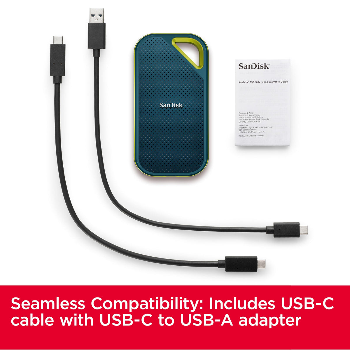 SanDisk Extreme Portable SSD 2TB - Up to 1050MB/s Read Speeds (Older Model)