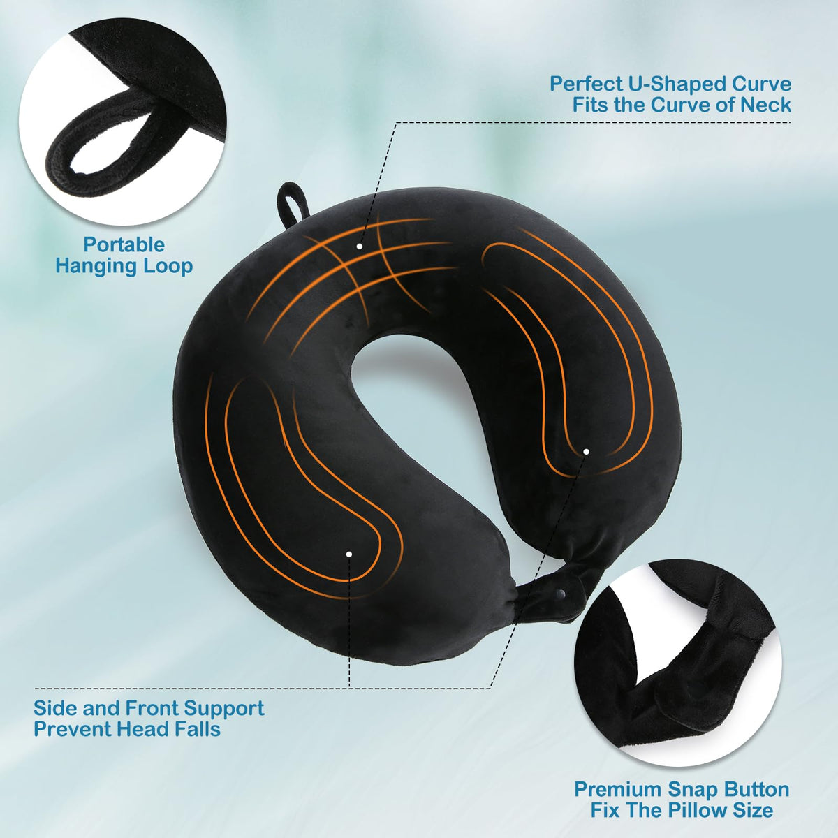 Cirorld Inflatable Travel Pillow, Blow up Neck Pillow for Travel, Lightweight Inflatable Travel Pillow for Airplane with Eye Mask and Earplugs—Travel Essentials for Flying, Grey