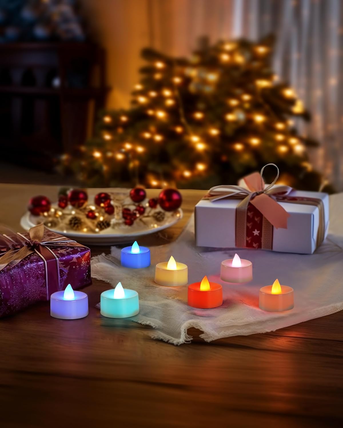 Homemory Led Battery Operated Tea Lights, Fake Electric Flickering Candles