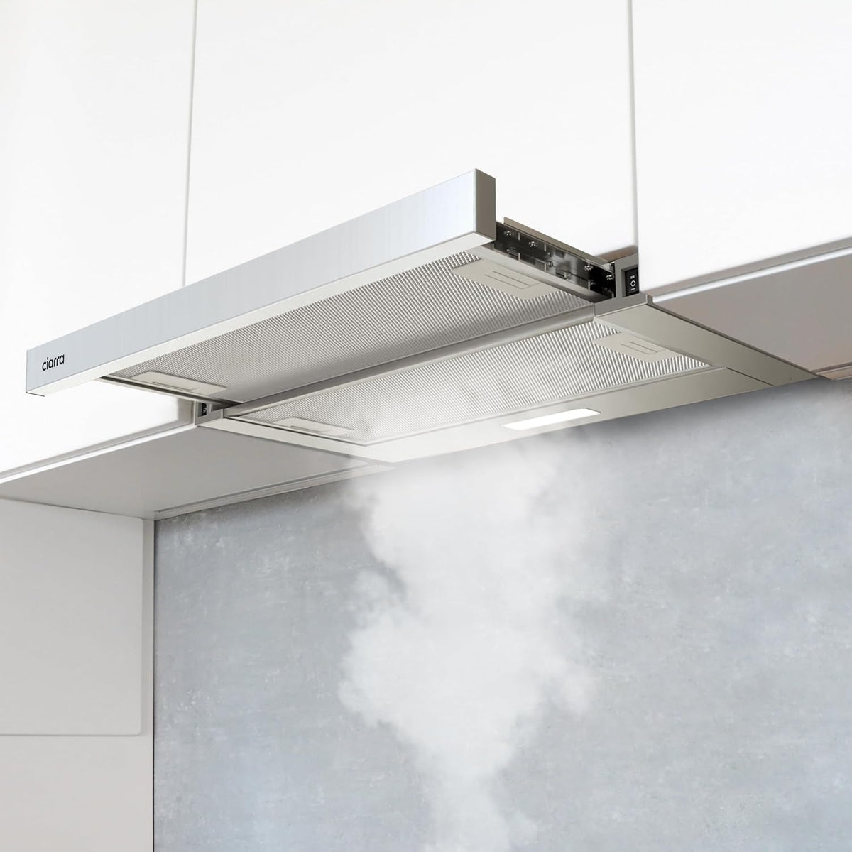 CIARRA Telescopic Cooker Hood 60cm 391m³/h LED Light 2-Speed A++ CBCS6906D