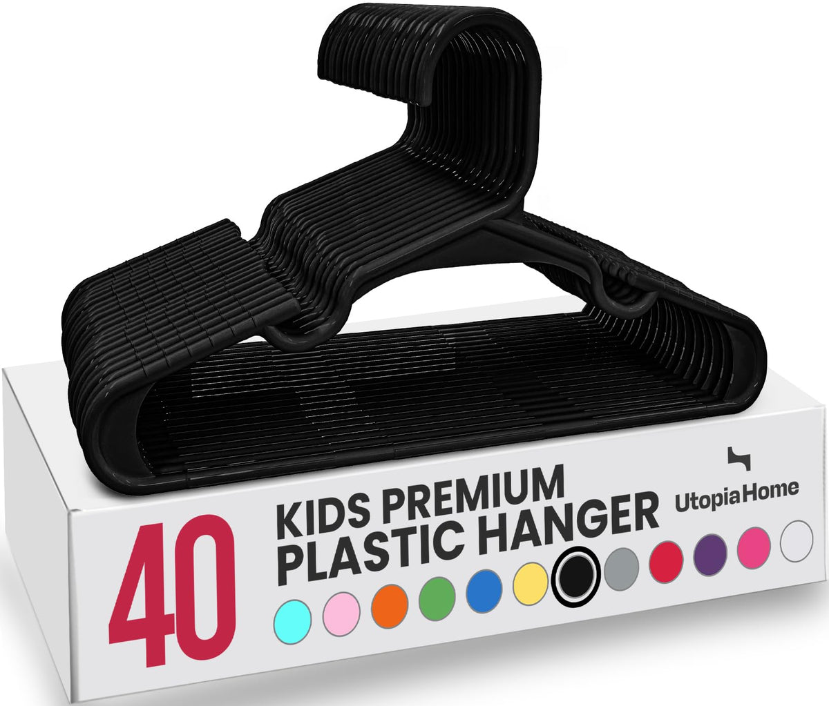 Utopia Home 20pcs Kids Hangers - 28cm Plastic Baby Hangers for Closet - Kids Hanger for Clothes and Baby Hanger for Closet - for Daily Standard Use (Grey)
