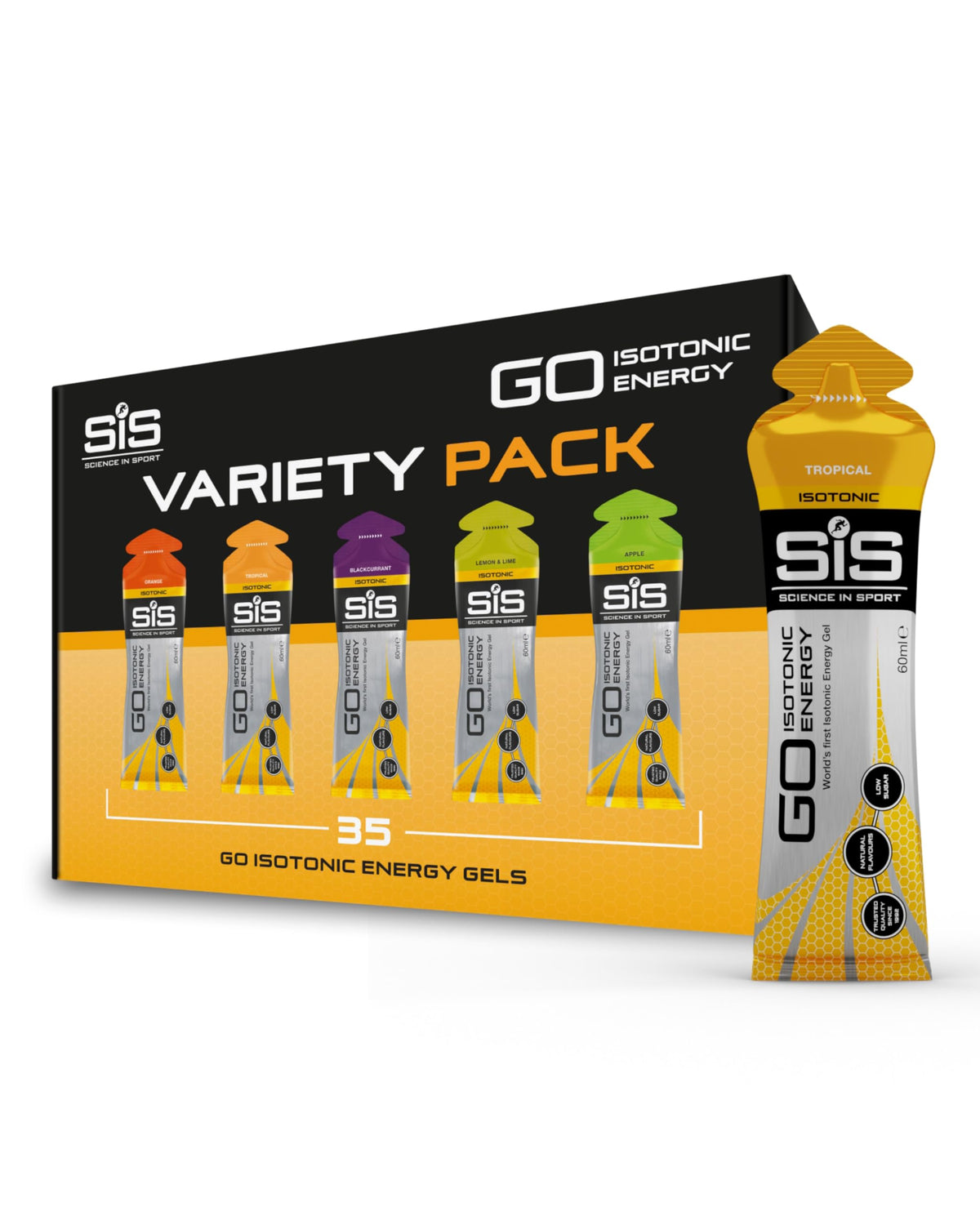 Science in Sport GO Isotonic Energy Gels Mixed, Mixed Flavours, 7 x 60ml