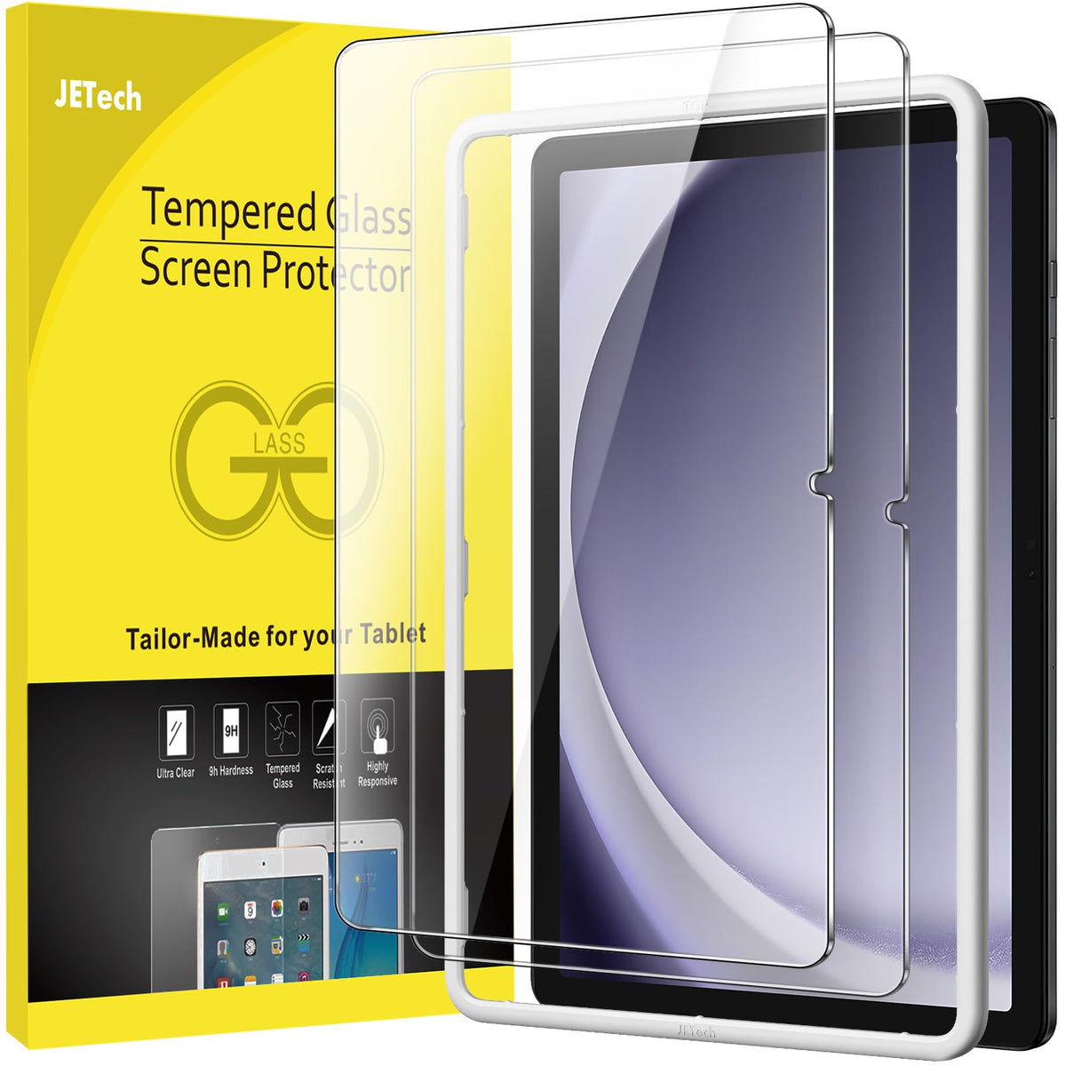 JETech Screen Protector for Galaxy Tab S10 Lite/S10 FE/S9 FE/S9, 2-Pack