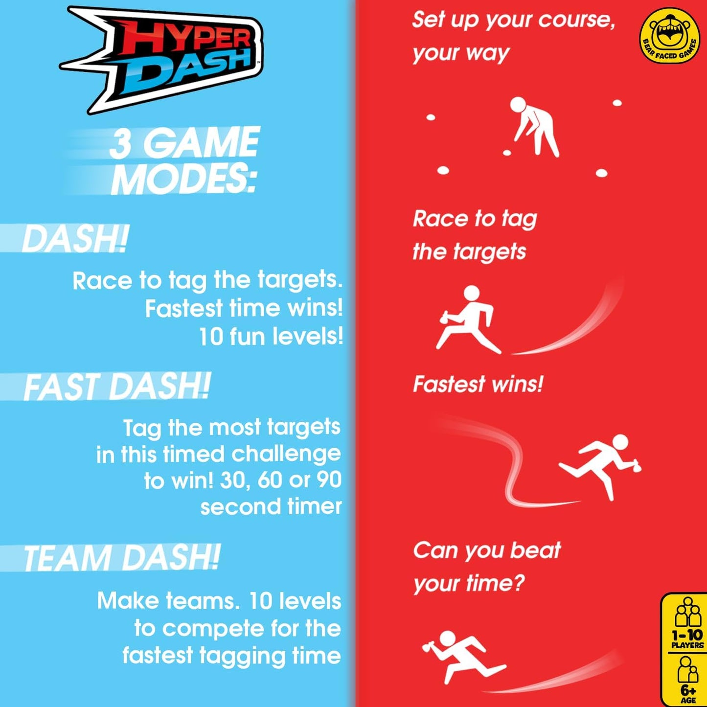 Reaction Game and Fitness in one, combines reaction agility and speed challenges, Indoor & Outdoor use, Age 6+
