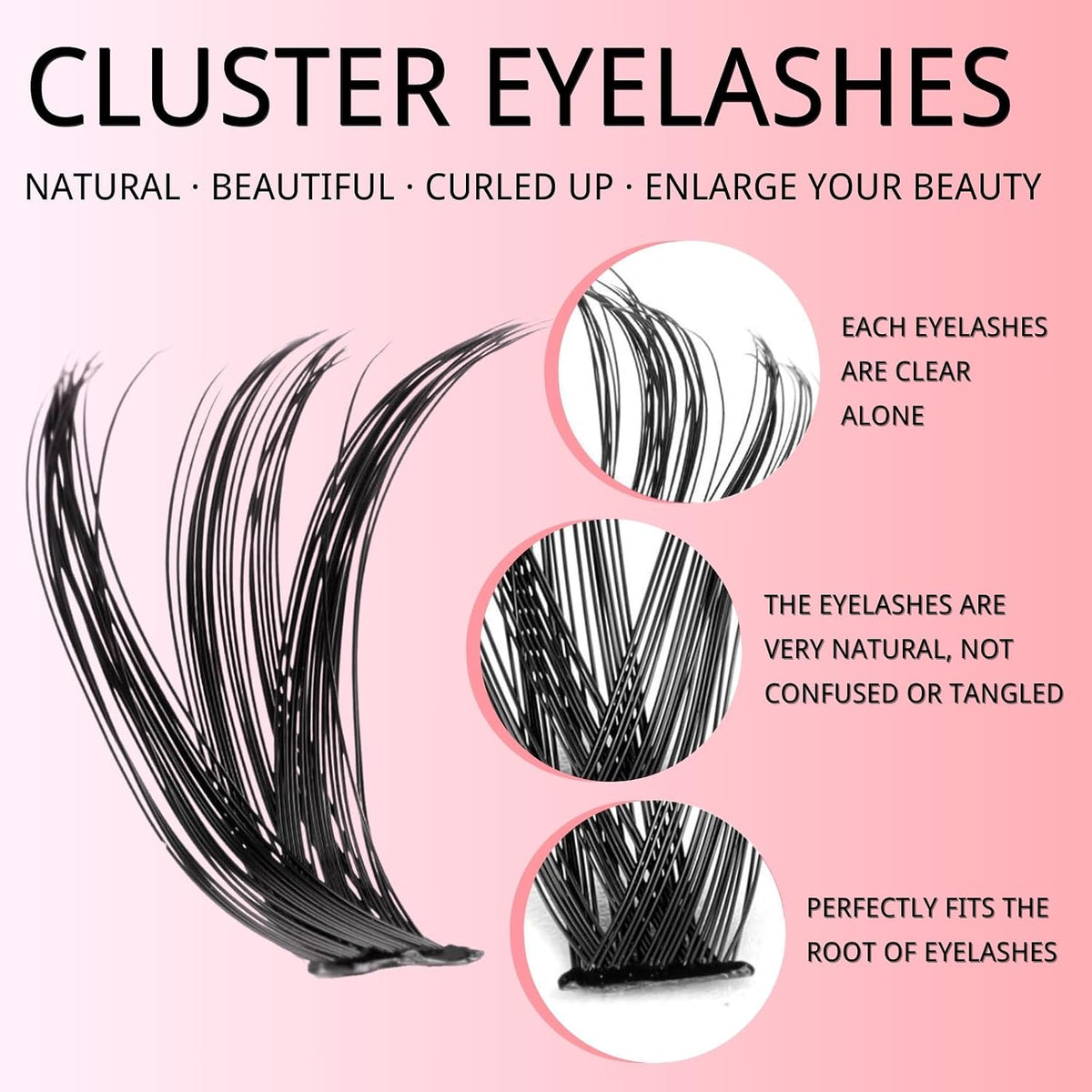 KEYRI 580 Pieces Individual Eyelashes 30-100D Cluster Lashes Kit