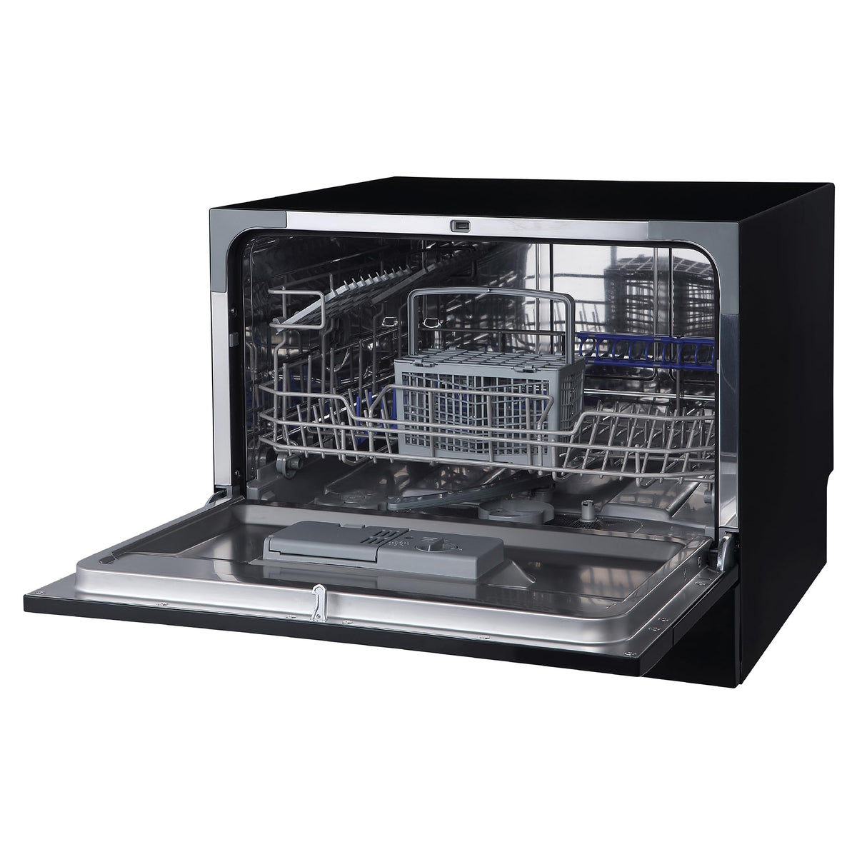 Russell Hobbs Table Top Dishwasher Compact Mini with 6 Place Settings, LED Display, Button Control, 6 Programmes, Portable & Efficient, 24hr Timer, Rinse & Eco Mode in White, RH6TTDW0D1W