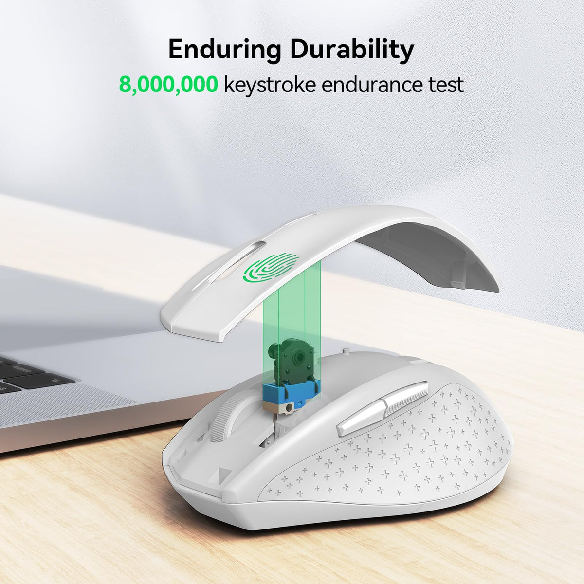 TECKNET Wireless Mouse for Laptop, 4800 DPI Optical Computer Mice with 6 Adjustable Levels, 30 Months Long Battery Life 2.4G Cordless USB Silent Mouse for Notebook, PC, Office Home Work -Grey