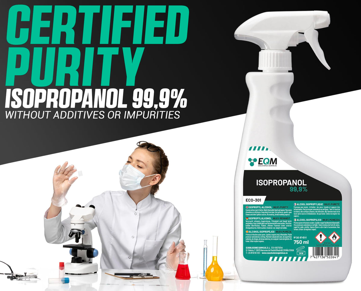 EQM - ECO-301 - Isopropyl Alcohol 99.9% Pure - Cleaning Isopropanol 1L