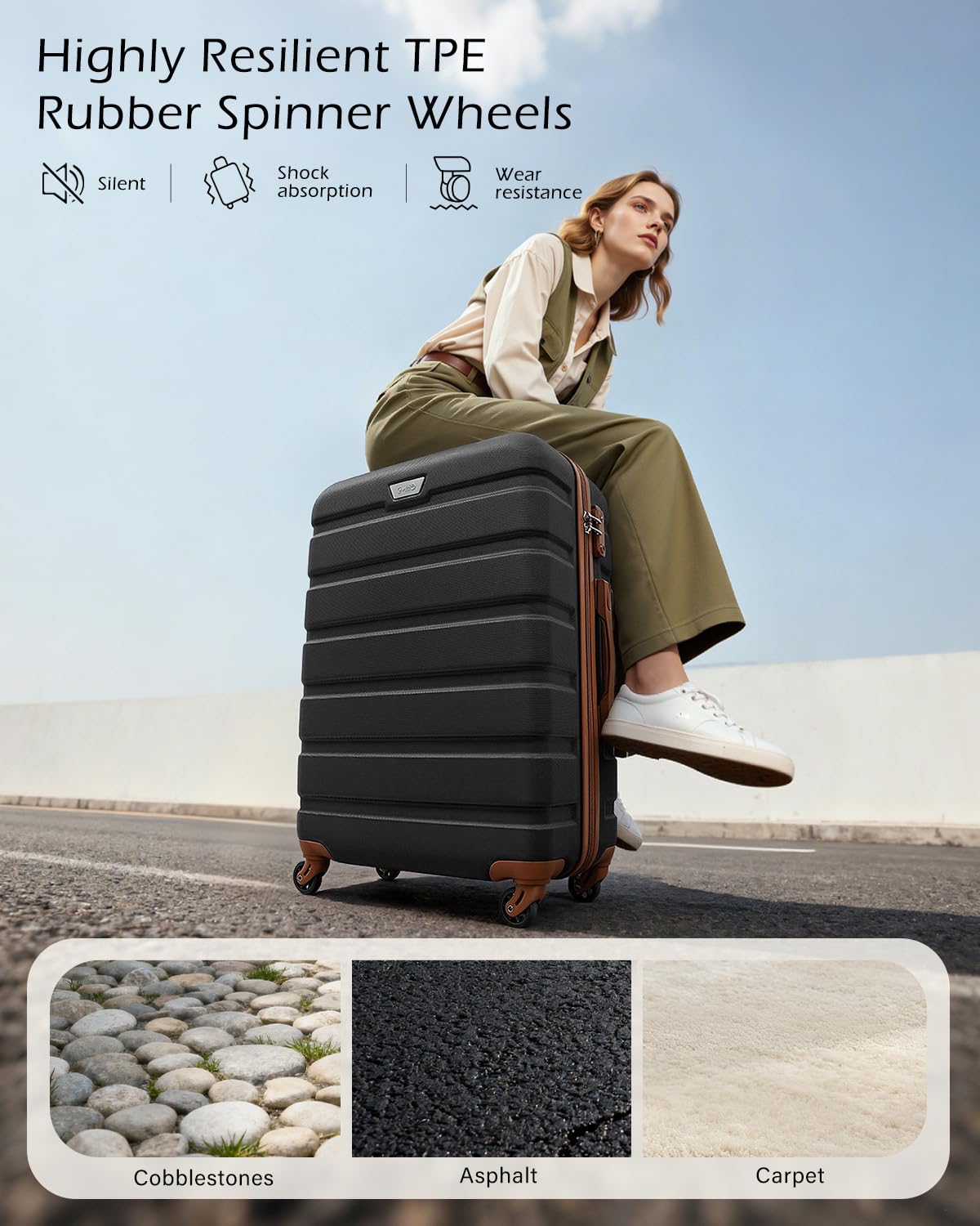 COOLIFE 28 Inch Large Suitcase, ABS+PC, Lightweight Hard Shell Luggage
