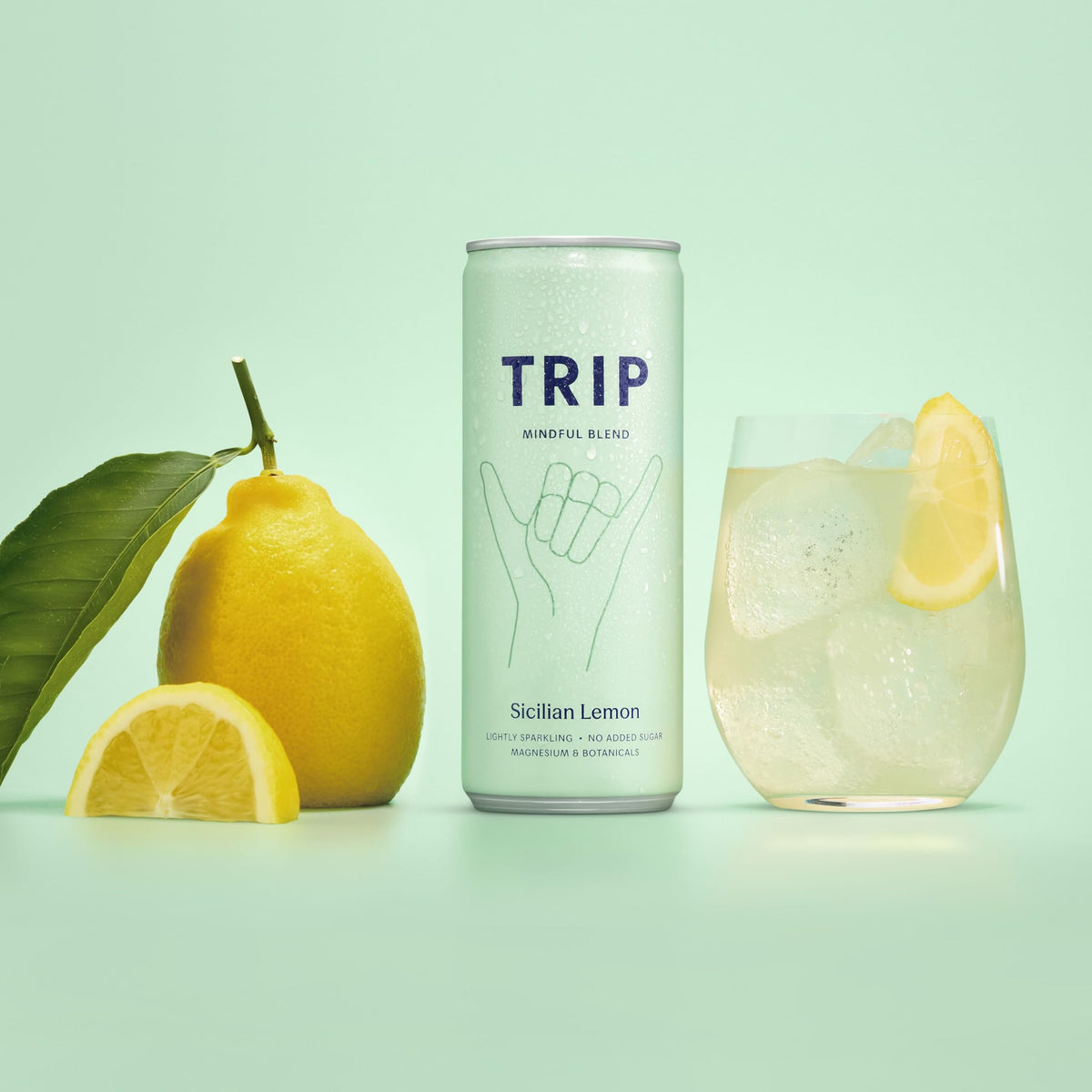 TRIP Cucumber Mint Sparkling drink with 120MG calming Magnesium + Lion’s Mane + Chamomile + Lemon Balm. Low Calorie and Vegan (Pack of 12 x 250ml) - Packaging Might Vary