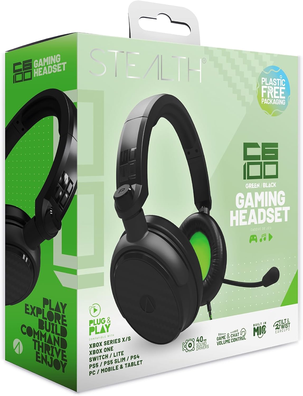 STEALTH C6-100 Gaming Headset Range (Green)