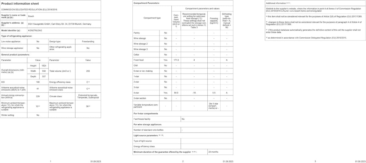 Bosch Series 2 KGN27NLEAG Fridge Freezer, NoFrost, Stainless Steel