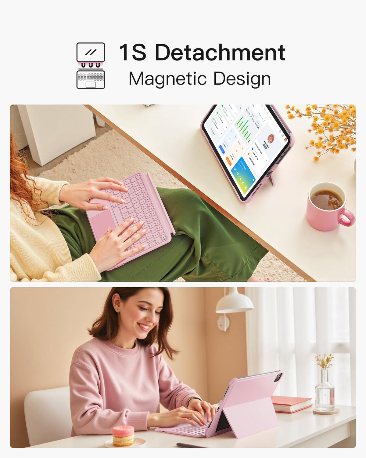 Inateck Keyboard Case with Tracked for iPad A16 11th Gen 11"/10th Gen 10.9"
