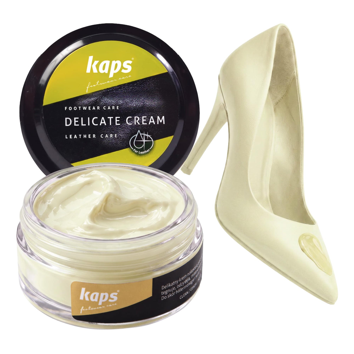Leather Shoe Cream Polish & Conditioner, Kaps 50ml