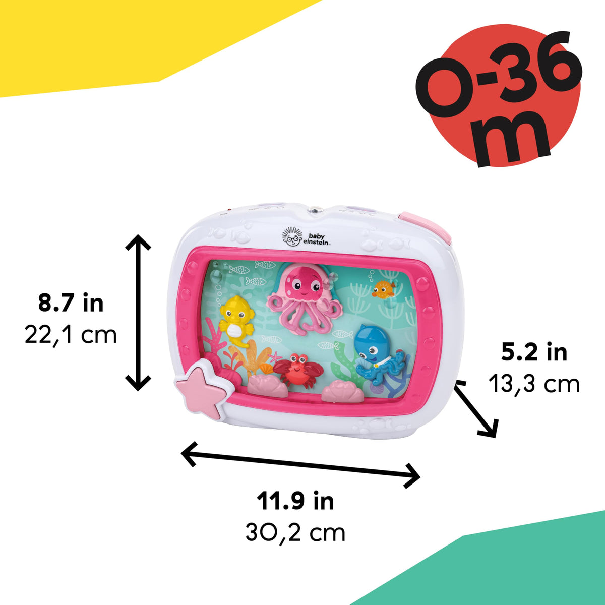 Baby Einstein Sea Dreams Soother, Crib Toy with Remote, Baby Sleep Aid, Calming Lights & Melodies, Newborn and Up