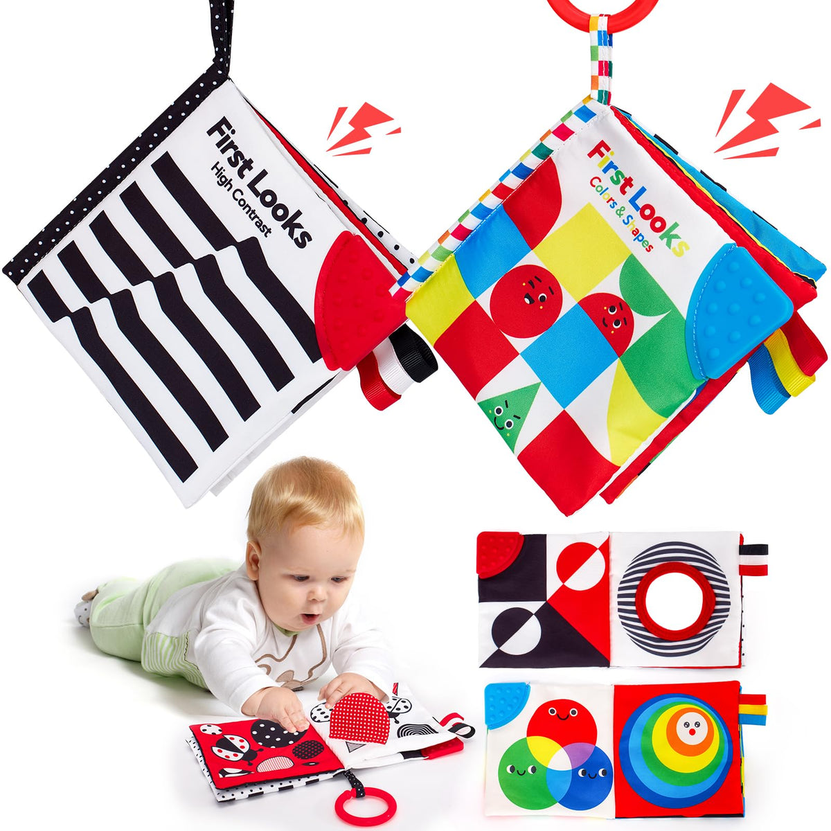 hahaland Baby Books 0-6 Months, Soft Cloth Newborn Books Toy for Babies