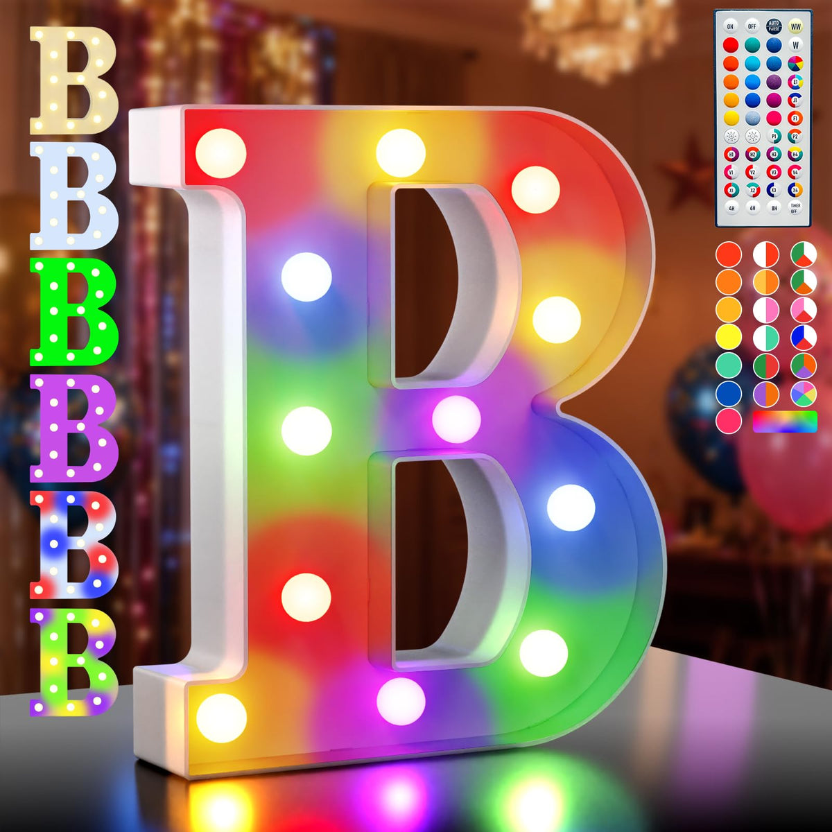 Ledido Pink Glitter Light Up Number 80 for 80th Birthday Decorations