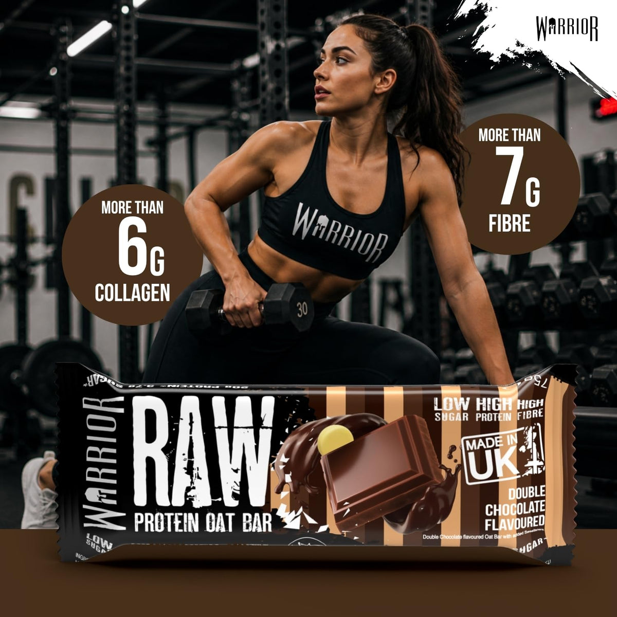 Warrior RAW Protein Bars 12 x 75g High Protein Oat Flapjack Snack