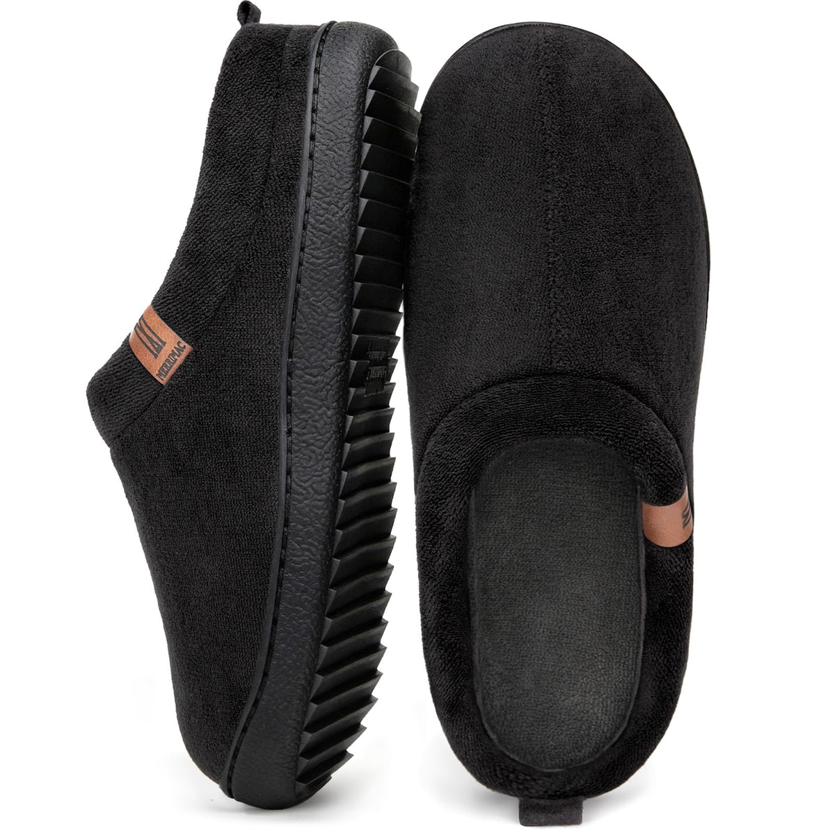 MERRIMAC Men's Slip-on Slippers Memory Foam Non-slip Indoor House Shoes