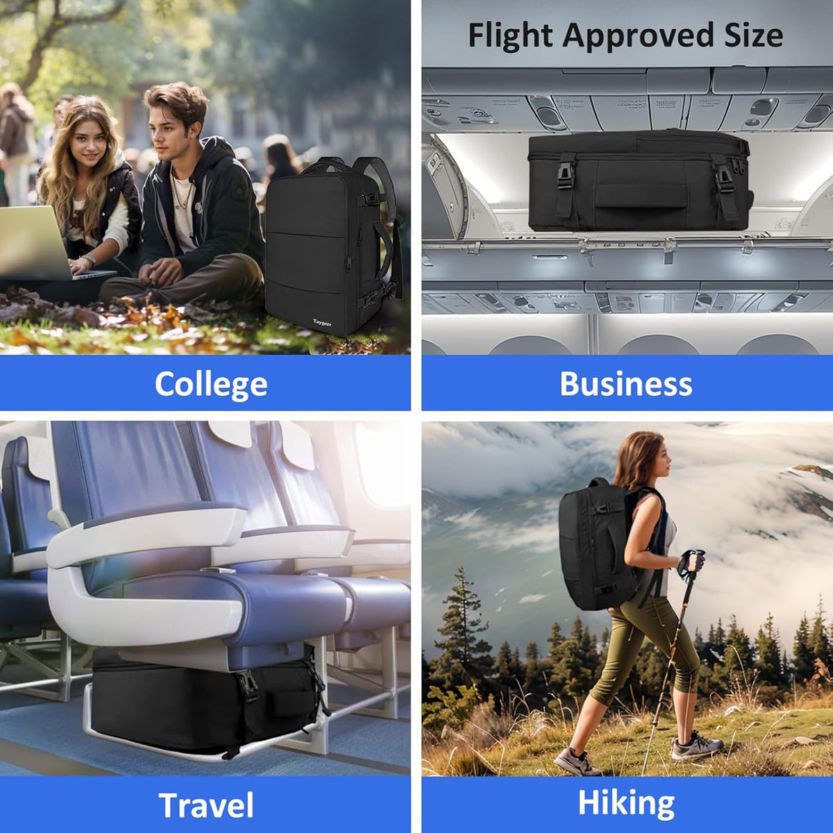 Taygeer Ryanair Cabin Bags 40x30x20 Underseat, Travel Backpack Cabin Size