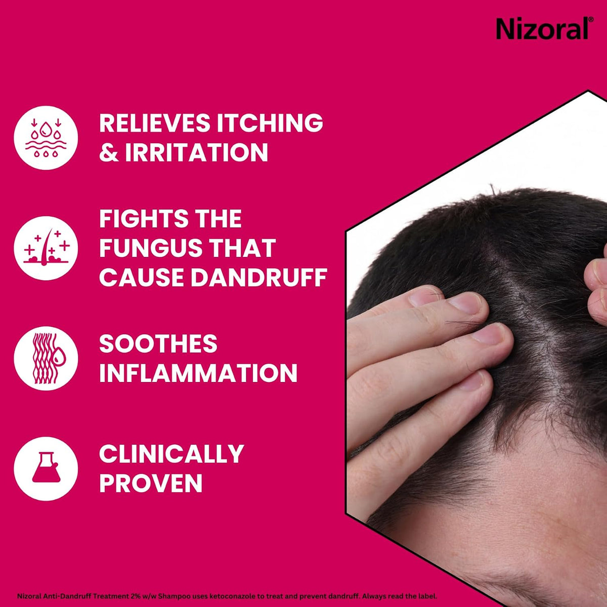 Nizoral Anti-Dandruff Treatment Shampoo with Ketoconazole, 1 x 60ml