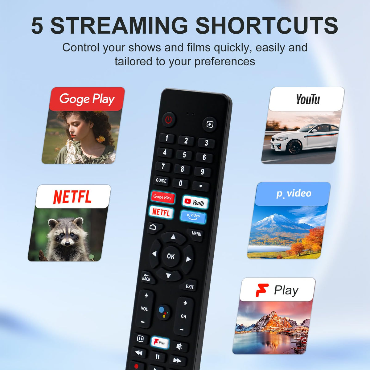 Replacement Hisense TV Remote Control for Hisense VIDAA 4K UHD FHD QLED LED LCD HDTV Smart TV Remote Replacement with 12 Shortcut Buttons, No Setup Required