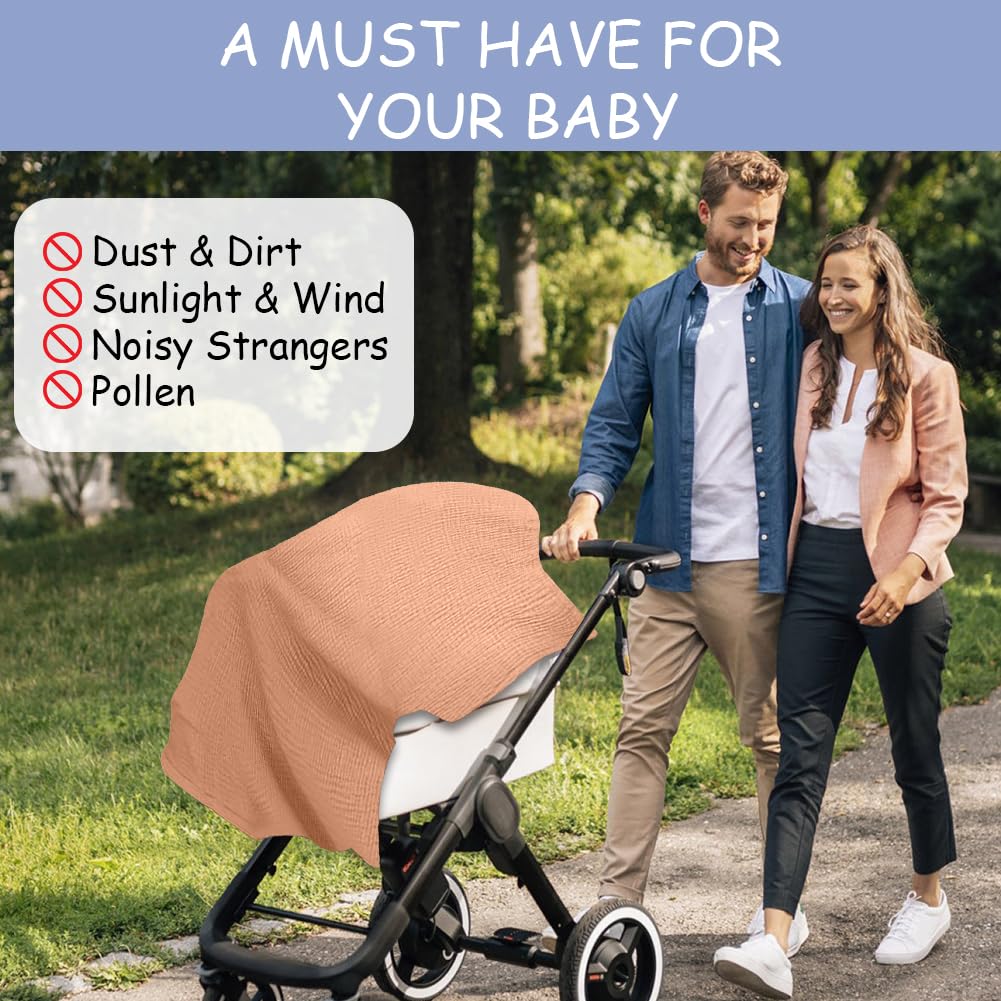 Aolso Breastfeeding Cover Nursing Cover, Muslin Cotton Soft Breathable Nursing Cover, Adjustable Strap Breast Feeding Coverall for Car Seat Blanket and Stroller Coverall (Green)