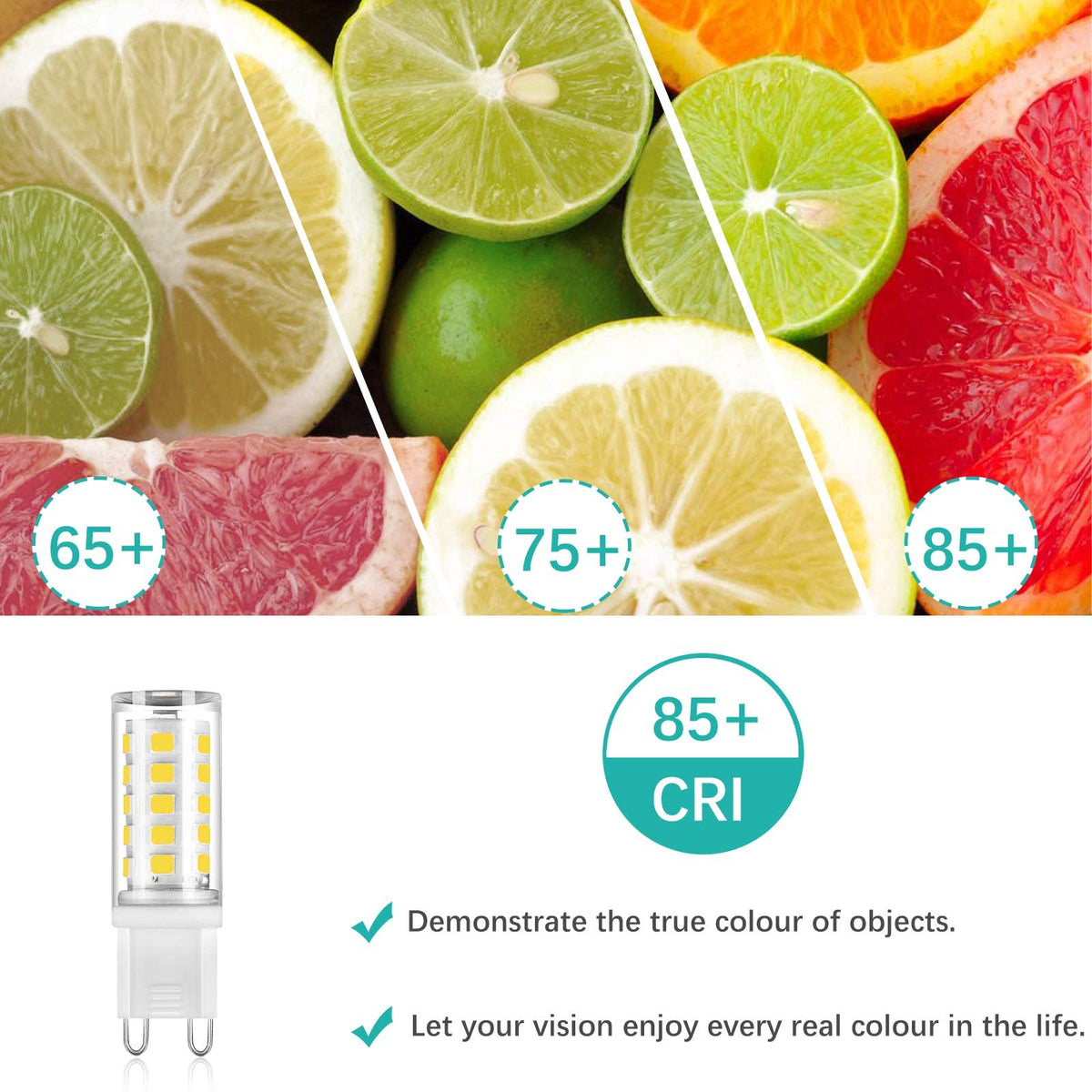 G9 LED Bulbs Warm White 2700K, 3W 350LM, Non-dimmable, 10 Pack