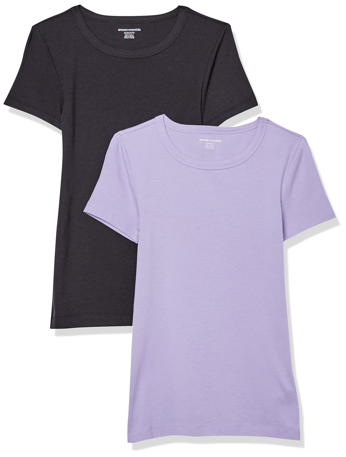 Amazon Essentials Women's Slim-Fit Short-Sleeve Crewneck T-Shirt, Pack of 2
