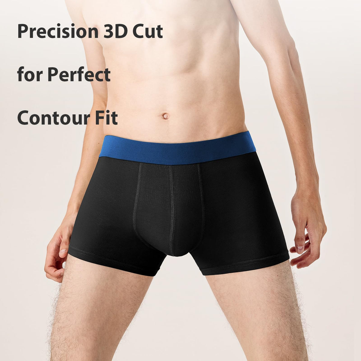 QINCAO Mens Boxers 6 Pack, Logo-Free Underwear, Soft Cotton, Breathable