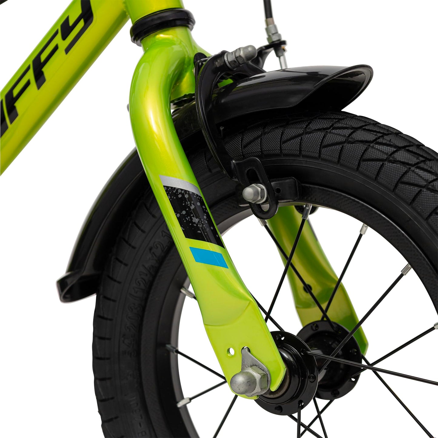 Huffy Pro Thunder Kids Bike 16" with Stabilisers, Bell & Handlebar Pad — Green